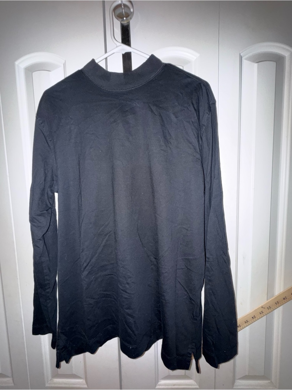 Banana Republic Black Ribbed Mock Neck Long Sleeve Top